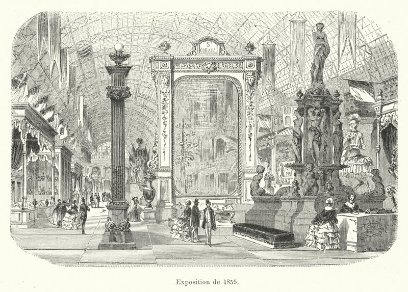 Tentoonstelling van 1855 (gravure) door French School