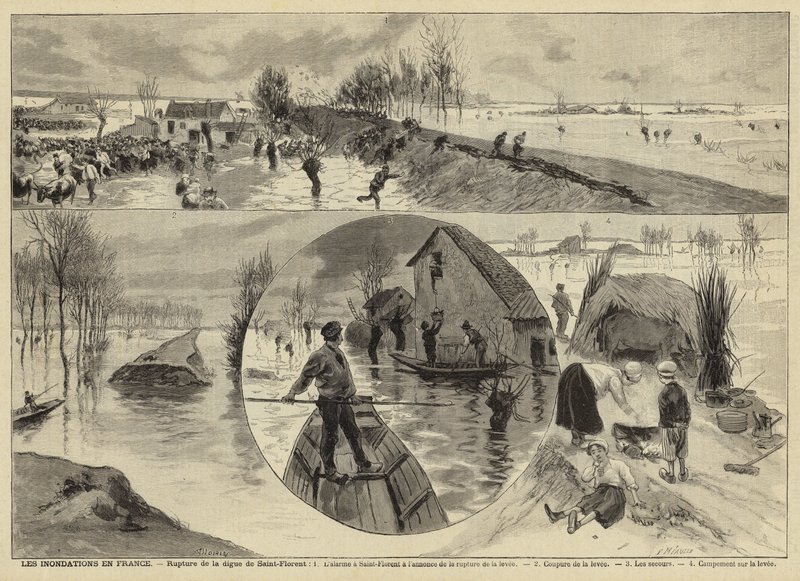 Overstromingen in Frankrijk, 1897 door French School