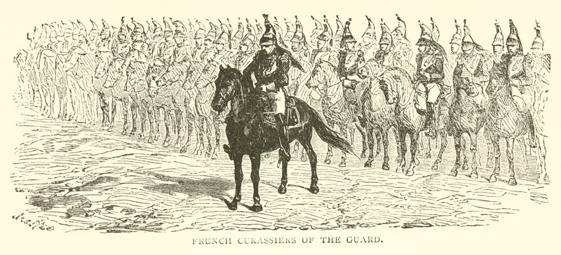 Franse Curassiers van de garde (gravure) door French School