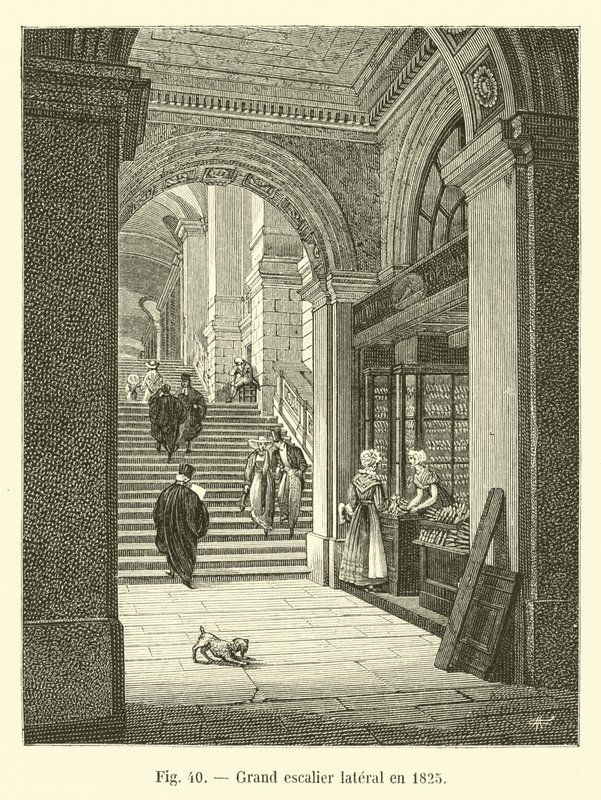 Grote zijtrap in 1825 door French School