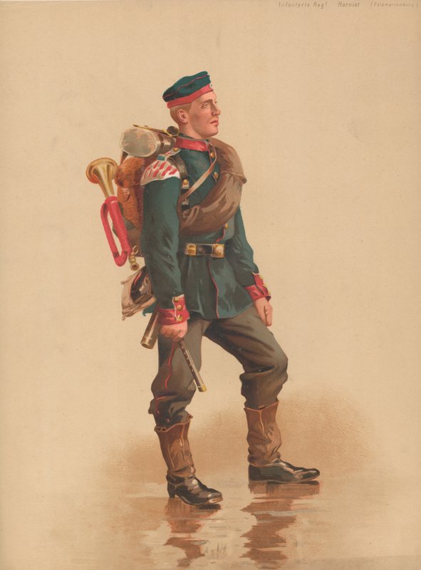 Infanterie Regt Hornist, Feldmarchmassig door French School