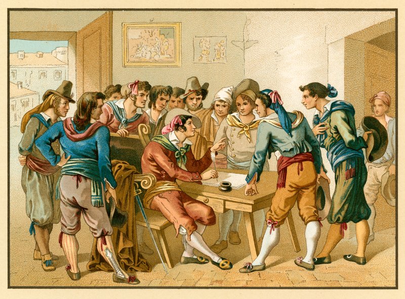 Italiaans kostuum door French School