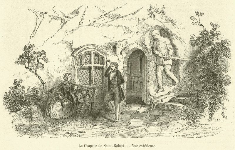 De kapel van Sint-Robert, buitenaanzicht door French School