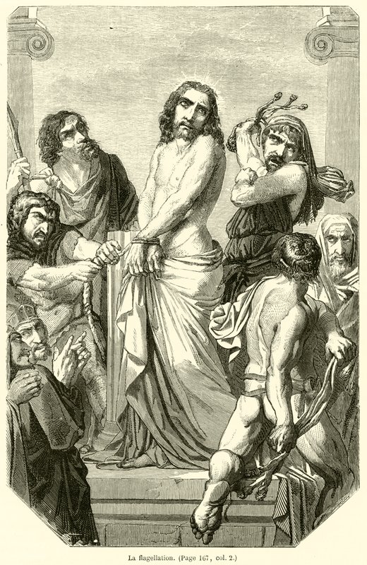 De geseling (gravure) door French School