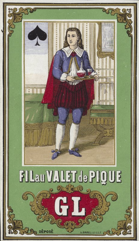 Label voor schoppenboer draad door French School