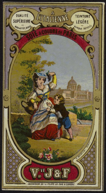 Label voor zijden draad door French School