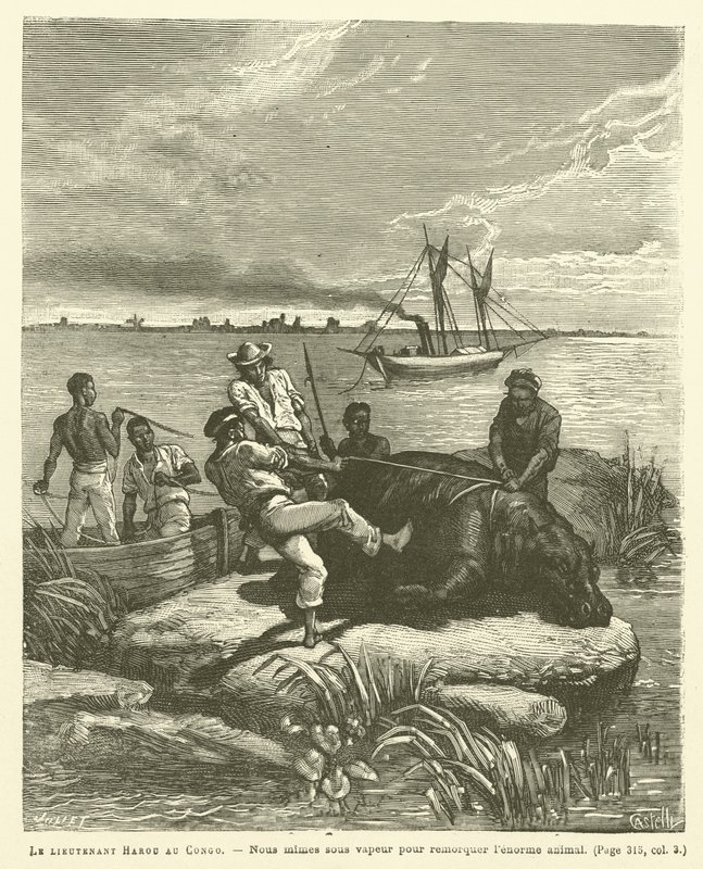Luitenant Harou in Congo door French School