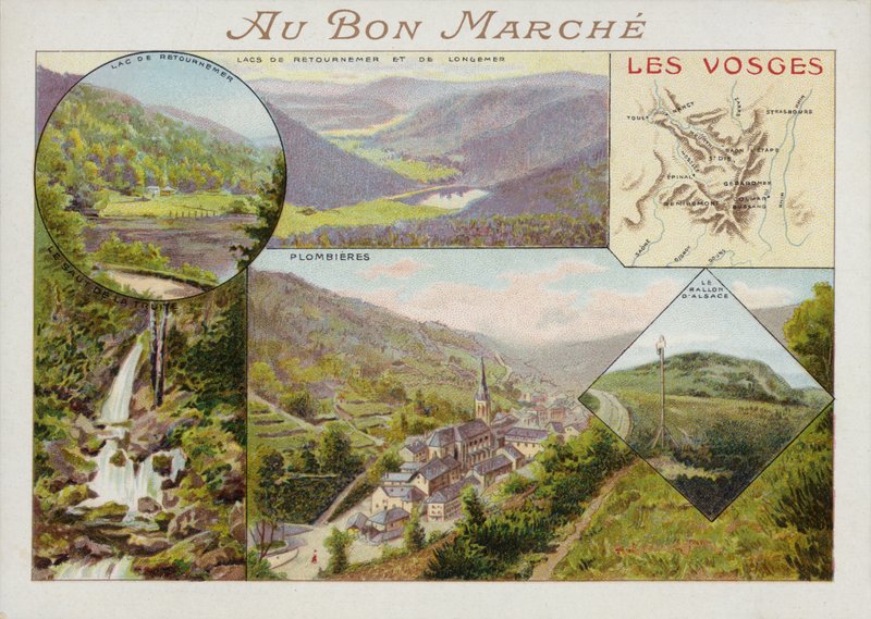 Les Vosges, kaart door French School