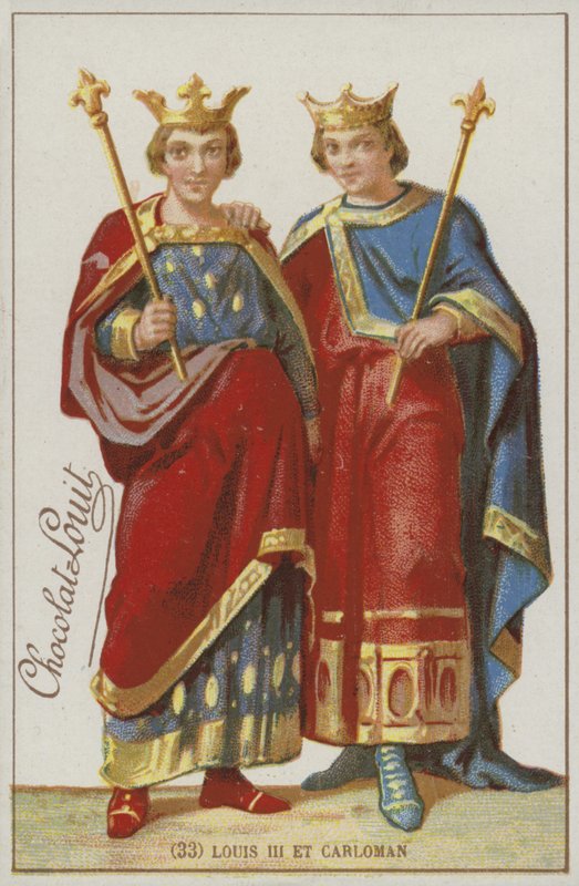Lodewijk III en Carloman door French School
