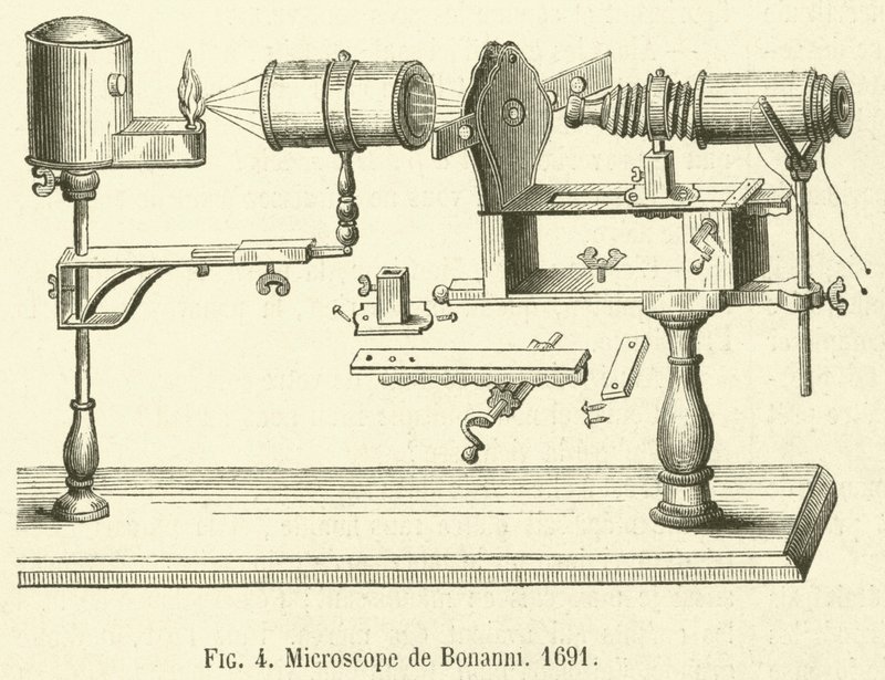 Microscoop van Bonanni door French School