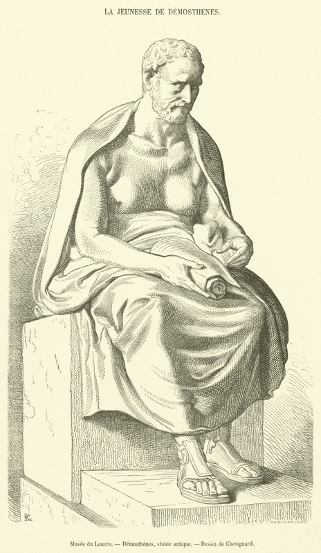 Musee du Louvre, Demosthenes, statue antique door French School