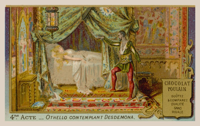 Othello overweegt Desdemona door French School