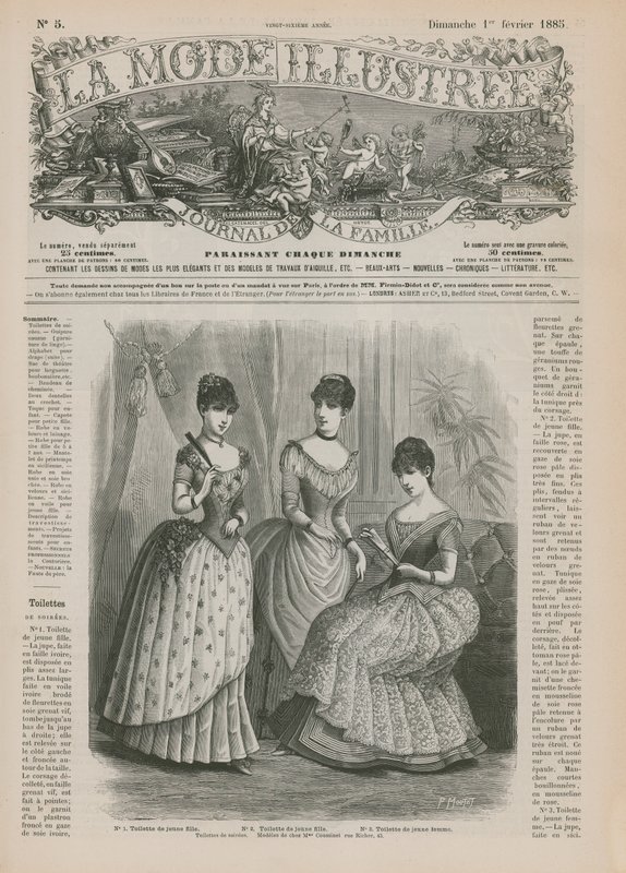 Pagina uit La Mode Illustrée, 1885 door French School