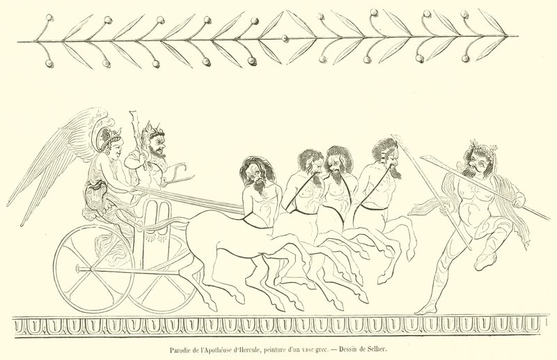 Parodie op de Apotheose van Hercules door French School