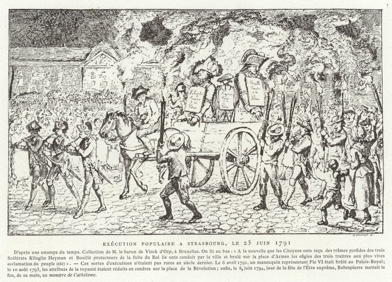 Populaire executie in Straatsburg, 25 juni 1791 door French School