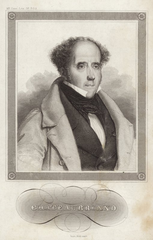 Portret van vicomte de Chateaubriand door French School