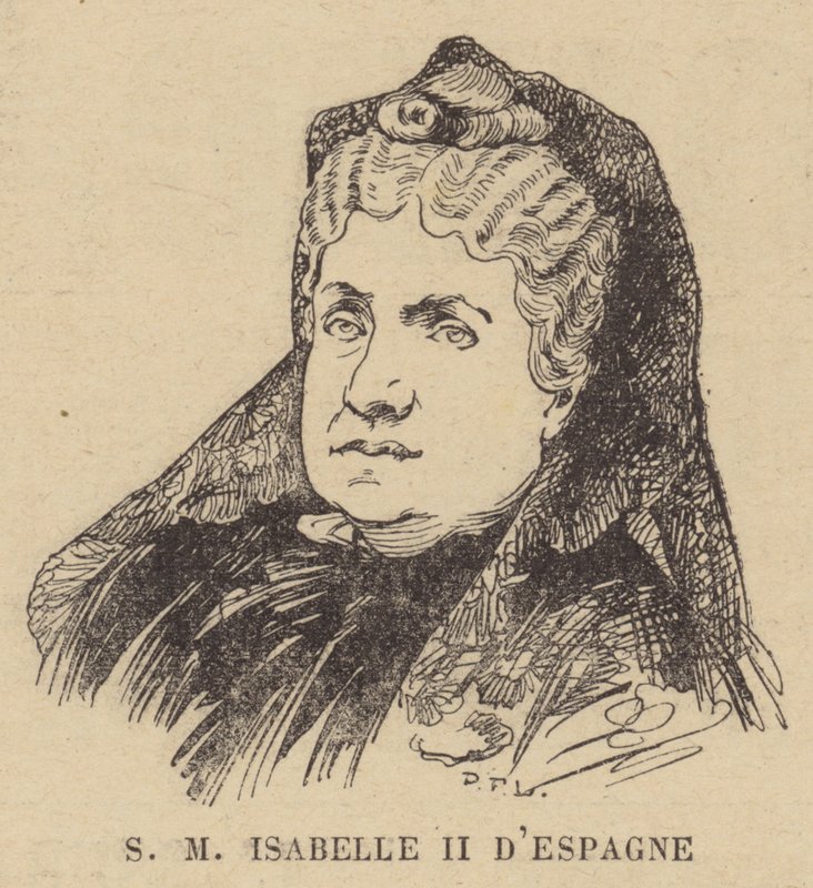 Koningin Isabella II van Spanje door French School
