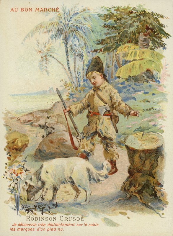 Robinson Crusoe met hond door French School
