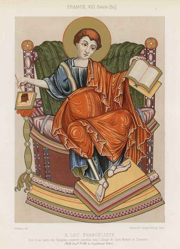 Sint Lucas de Evangelist door French School