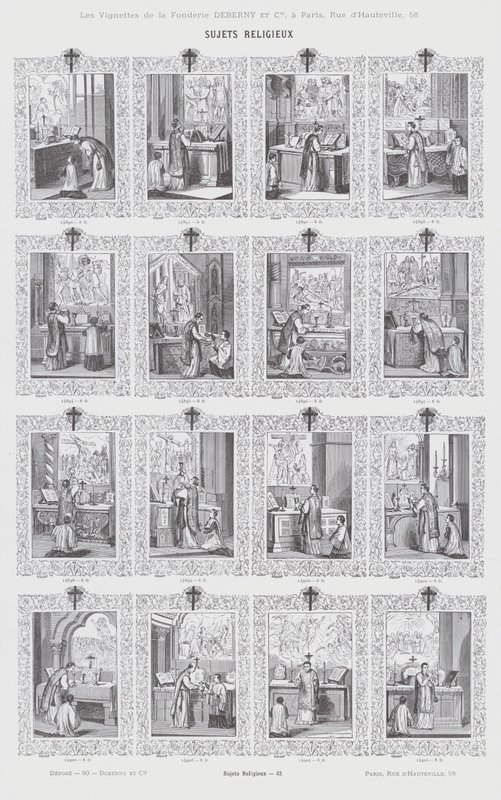Religieuze onderwerpen (gravure) door French School