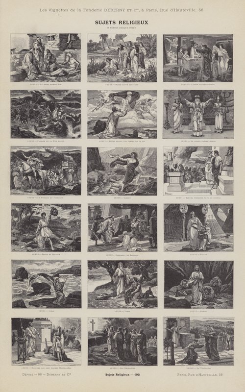 Religieuze onderwerpen (gravure) door French School