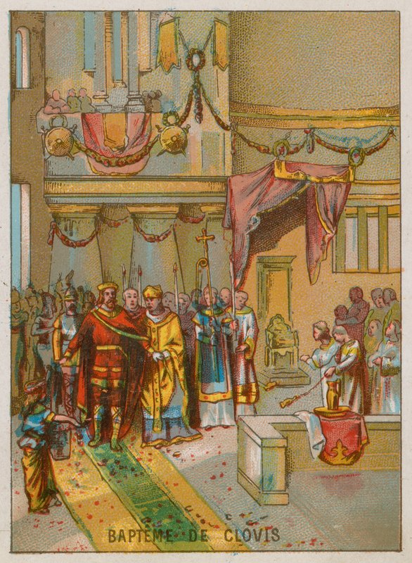 De doop van koning Clovis door French School
