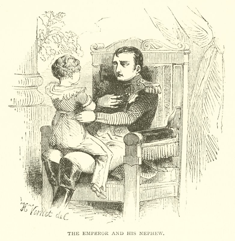 De keizer en zijn neef (gravure) door French School