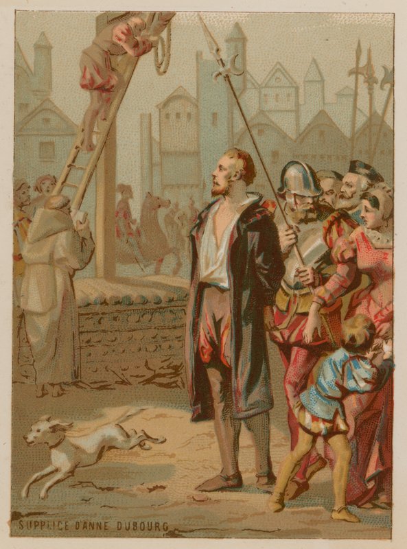 De executie van Anne du Bourg door French School