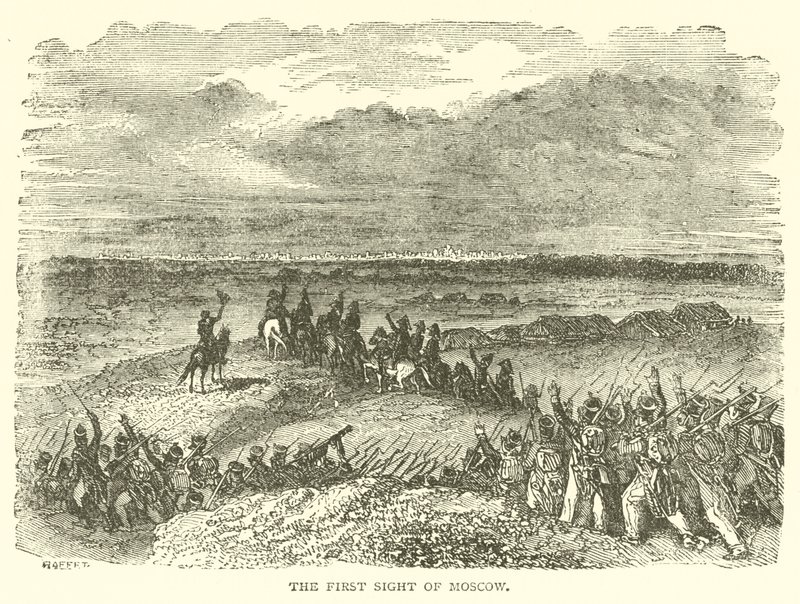 Het eerste zicht op Moskou (gravure) door French School