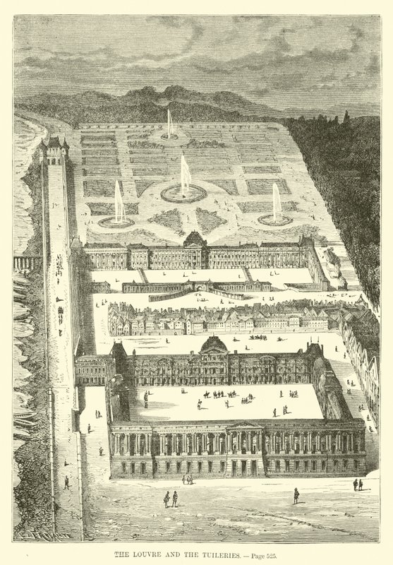 Het Louvre en de Tuilerieën door French School