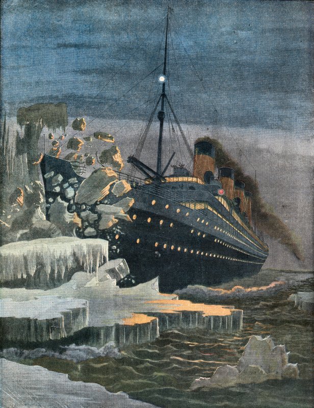 De Titanic botst tegen een ijsberg door French School