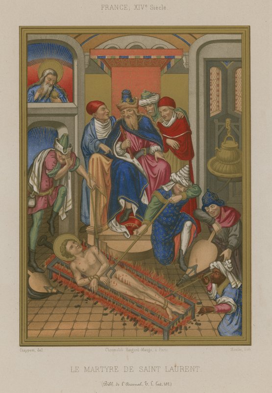 Het martelaarschap van Sint Laurentius door French School