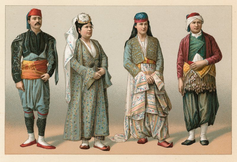 Turks kostuum door French School
