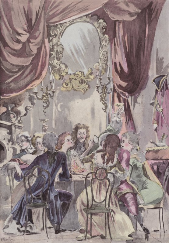 Een Diner van de Regent in het Palais-Royal door French School