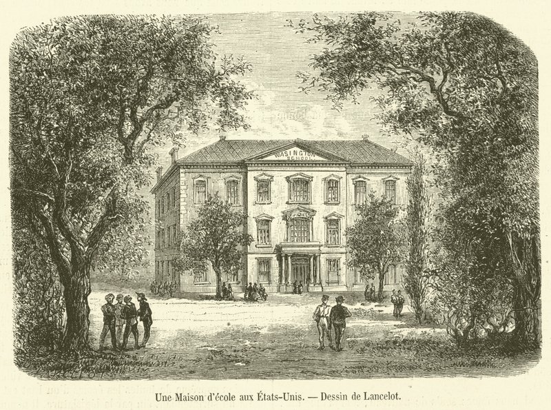 Een schoolhuis in de Verenigde Staten door French School