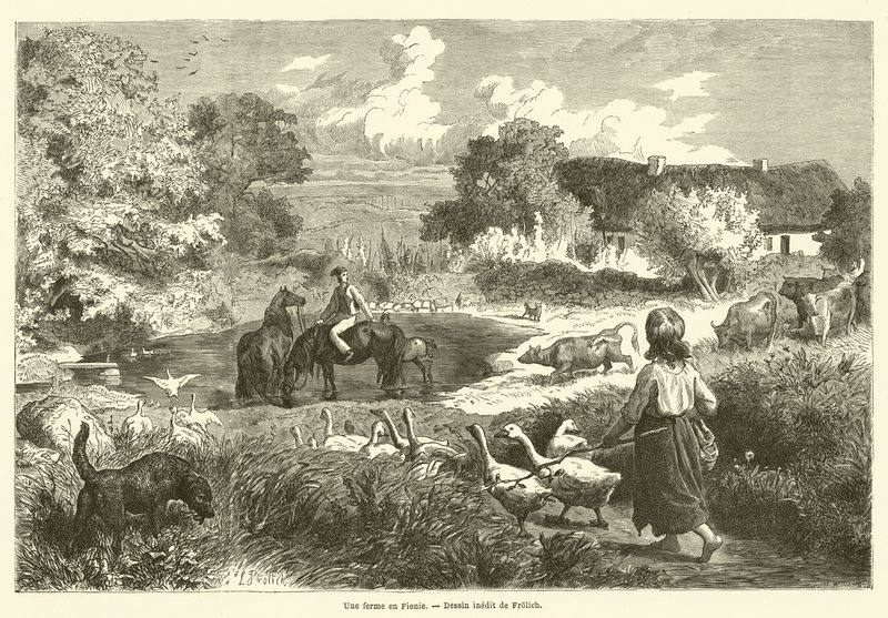 Een boerderij in Funen door French School