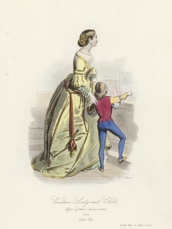 Venetiaanse dame en kind door French School
