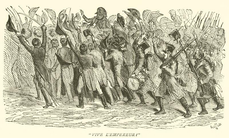 "Leve de keizer!" (gravure) door French School