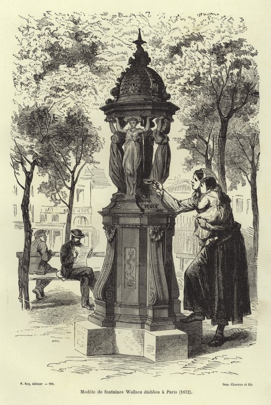 Wallace-fontein geïnstalleerd in Parijs in 1872 door French School
