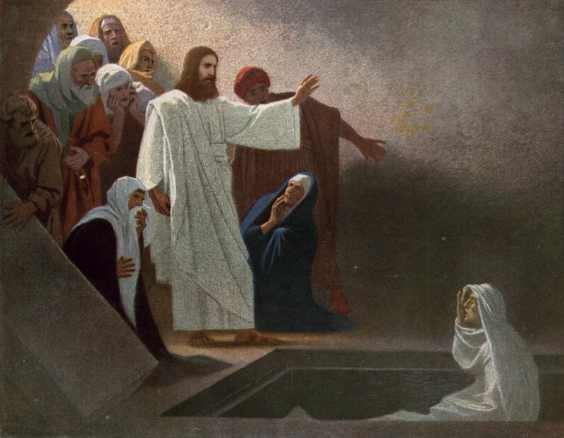 Jezus wekt Lazarus uit de dood door Gebhard Fugel