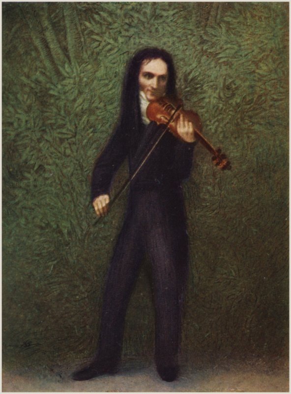 Portret van Niccolo Paganini door Georg Friedrich Kersting