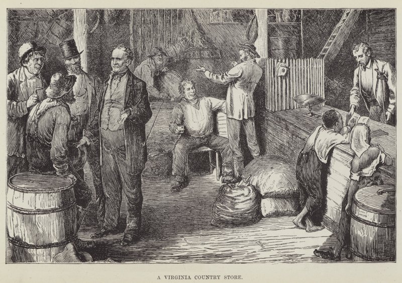 Een dorpswinkel in Virginia door George Augustus Sala