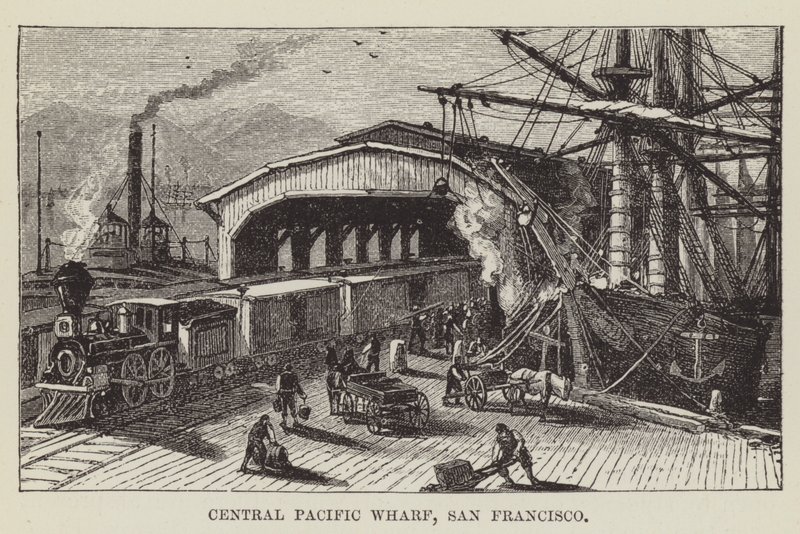 Central Pacific Wharf, San Francisco door George Augustus Sala