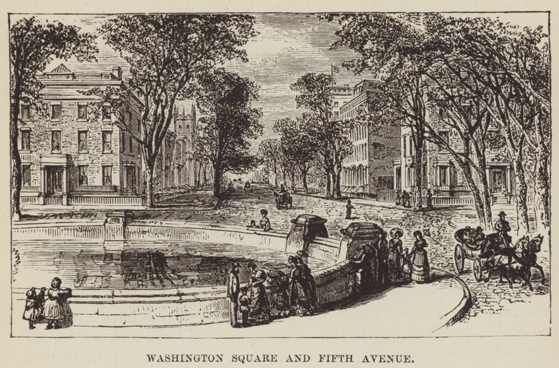 Washington Square en Fifth Avenue door George Augustus Sala