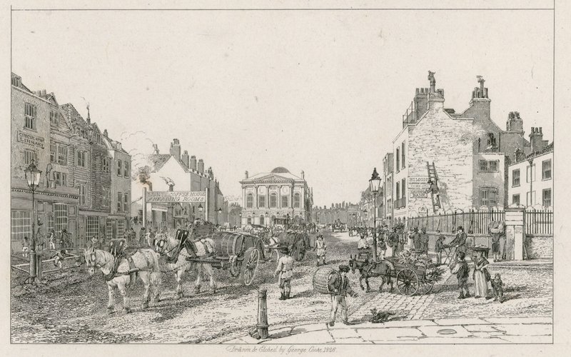 Het Sessions House, Clerkenwell door George Cooke