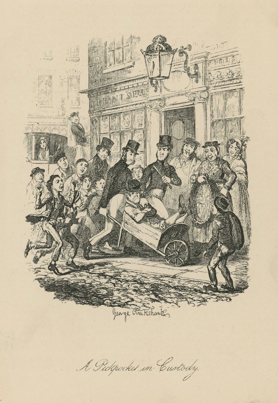 Een zakkenroller in hechtenis door George Cruikshank