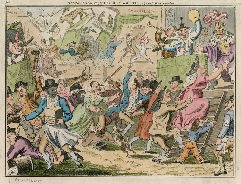 Bartholomew Fair, Londen door George Cruikshank