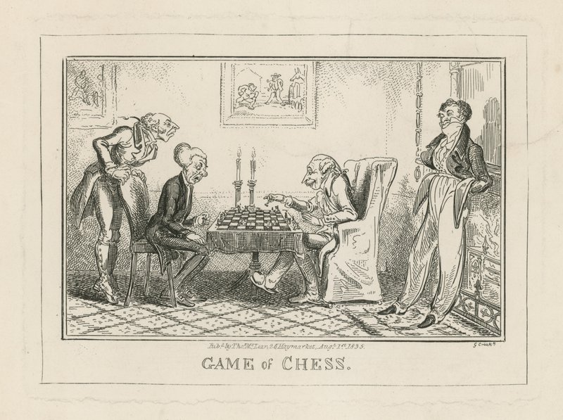 Schaakspel door George Cruikshank