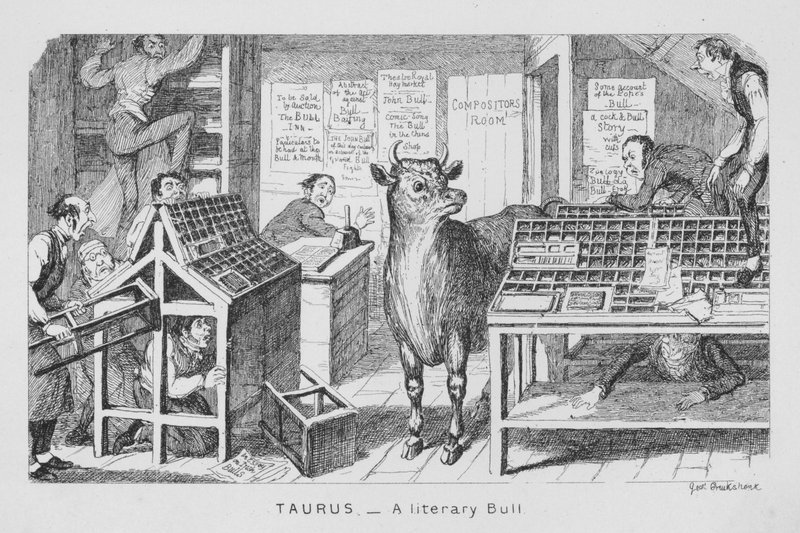 Taurus, een literaire stier door George Cruikshank