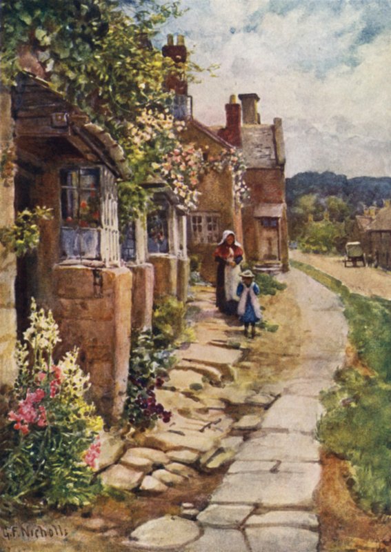 Oude huizen, Broadway door George Franck Nicholls